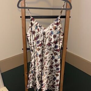 90s White Satin Paisley Flower Nightie // Slip Dress // Kathryn // Size Large